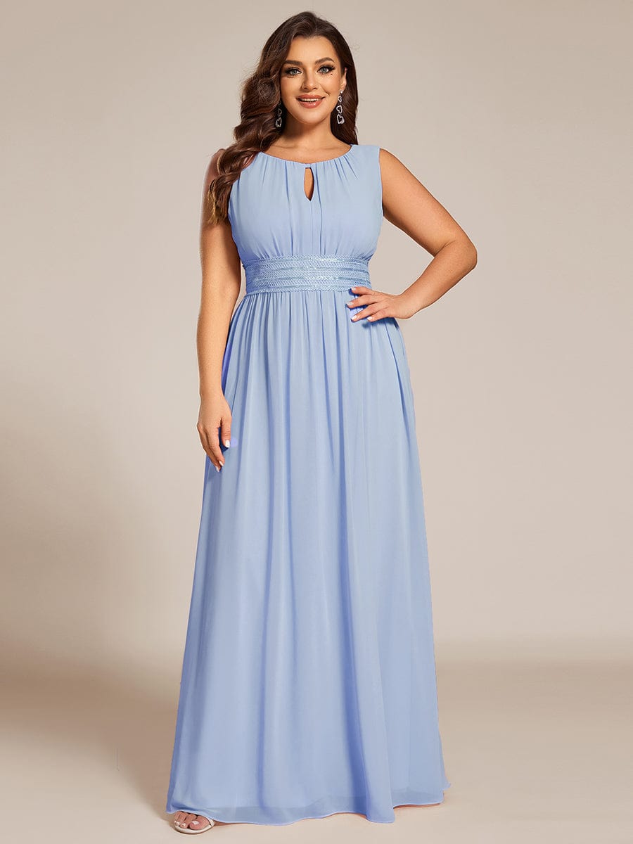 Elegant Plus Size Empire Sleeveless Chiffon Bridesmaid Dress