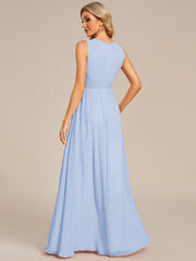 Chic Floor-length Sleeveless A-Line Chiffon Bridesmaid Dress