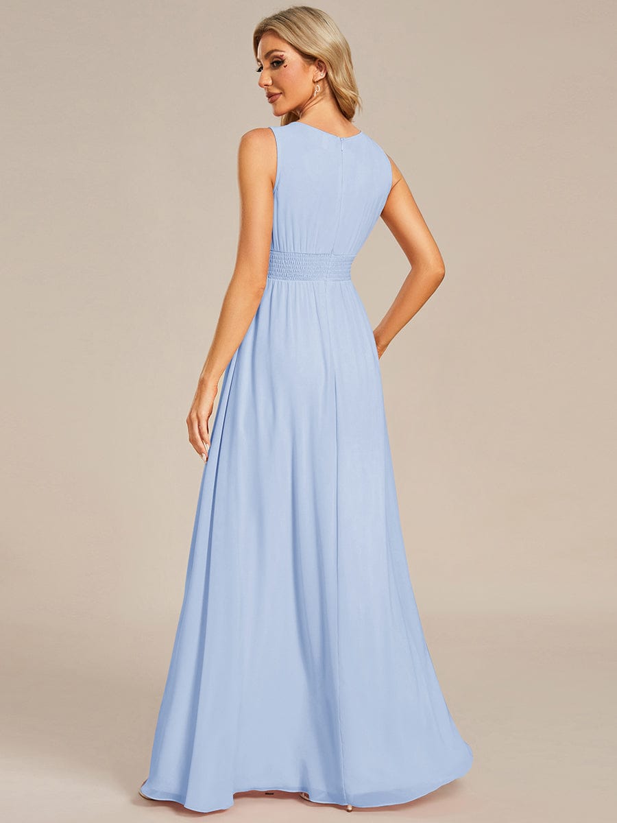 Chic Floor-length Sleeveless A-Line Chiffon Bridesmaid Dress