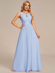 Chic Floor-length Sleeveless A-Line Chiffon Bridesmaid Dress