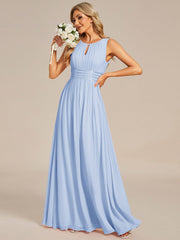 Chic Floor-length Sleeveless A-Line Chiffon Bridesmaid Dress
