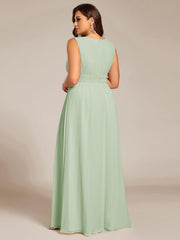Elegant Plus Size Empire Sleeveless Chiffon Bridesmaid Dress