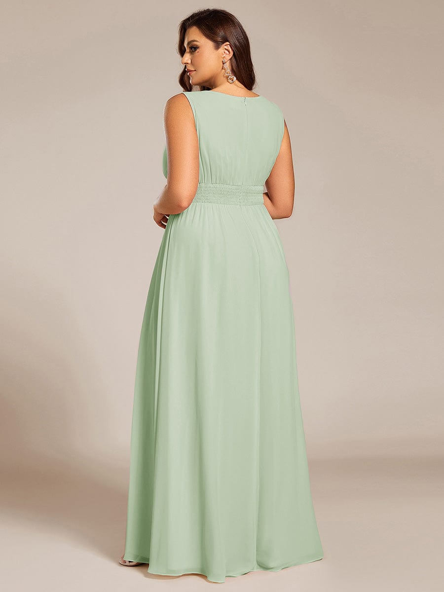 Elegant Plus Size Empire Sleeveless Chiffon Bridesmaid Dress