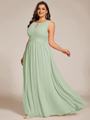 Chic Floor-length Sleeveless A-Line Chiffon Bridesmaid Dress