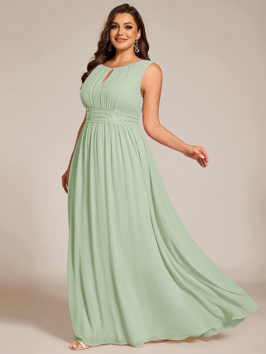 Elegant Plus Size Empire Sleeveless Chiffon Bridesmaid Dress