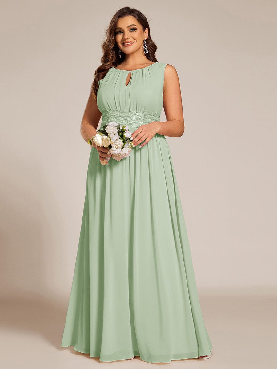 Elegant Plus Size Empire Sleeveless Chiffon Bridesmaid Dress