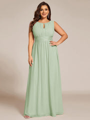 Elegant Plus Size Empire Sleeveless Chiffon Bridesmaid Dress