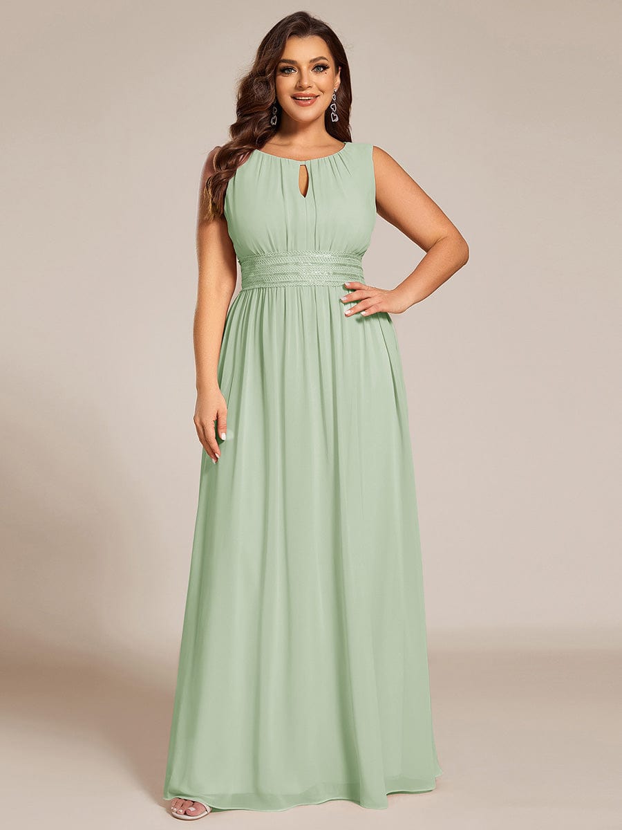 Elegant Plus Size Empire Sleeveless Chiffon Bridesmaid Dress