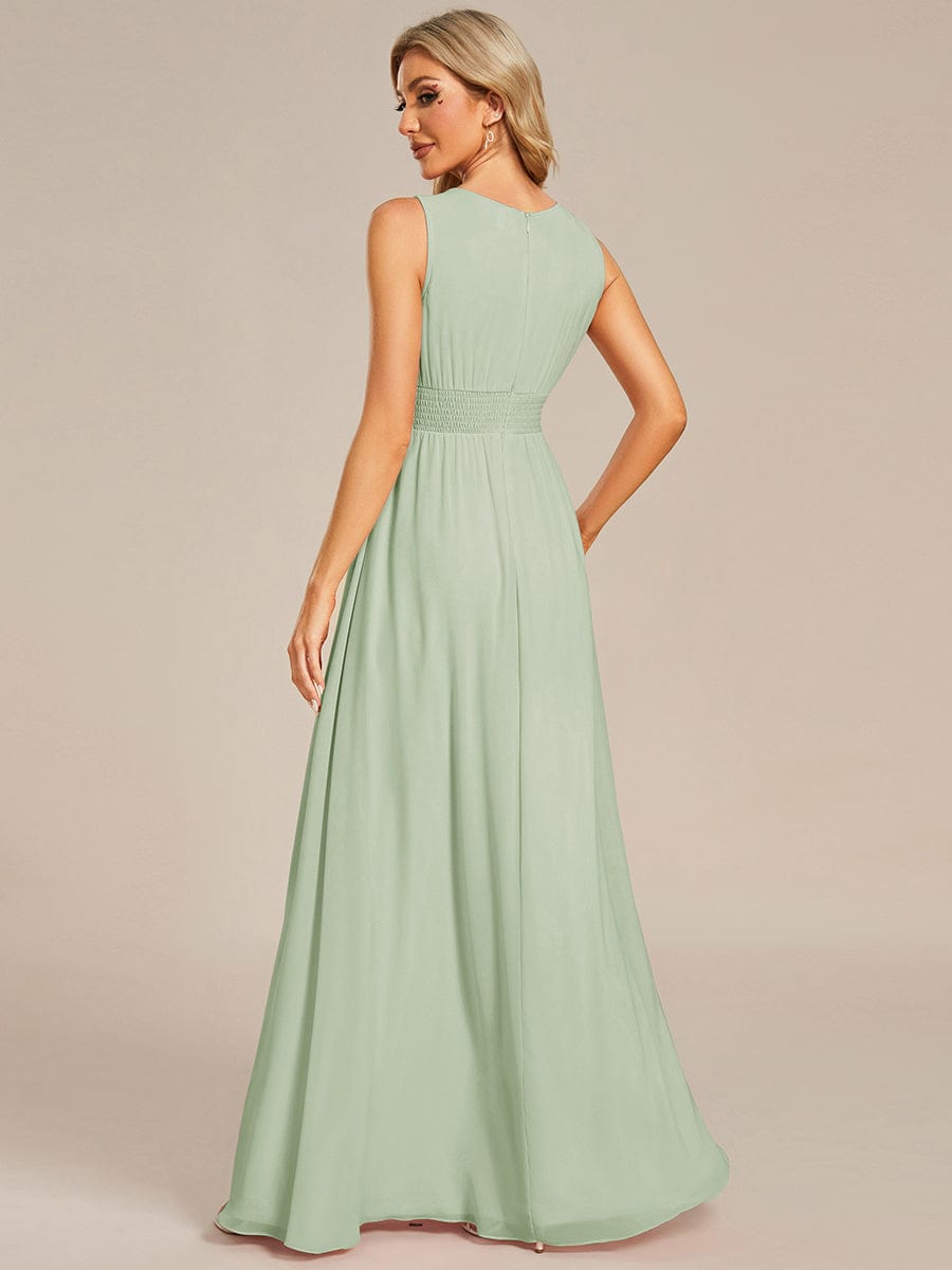 Chic Floor-length Sleeveless A-Line Chiffon Bridesmaid Dress
