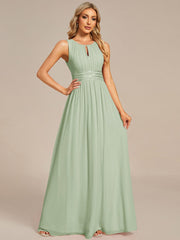 Chic Floor-length Sleeveless A-Line Chiffon Bridesmaid Dress