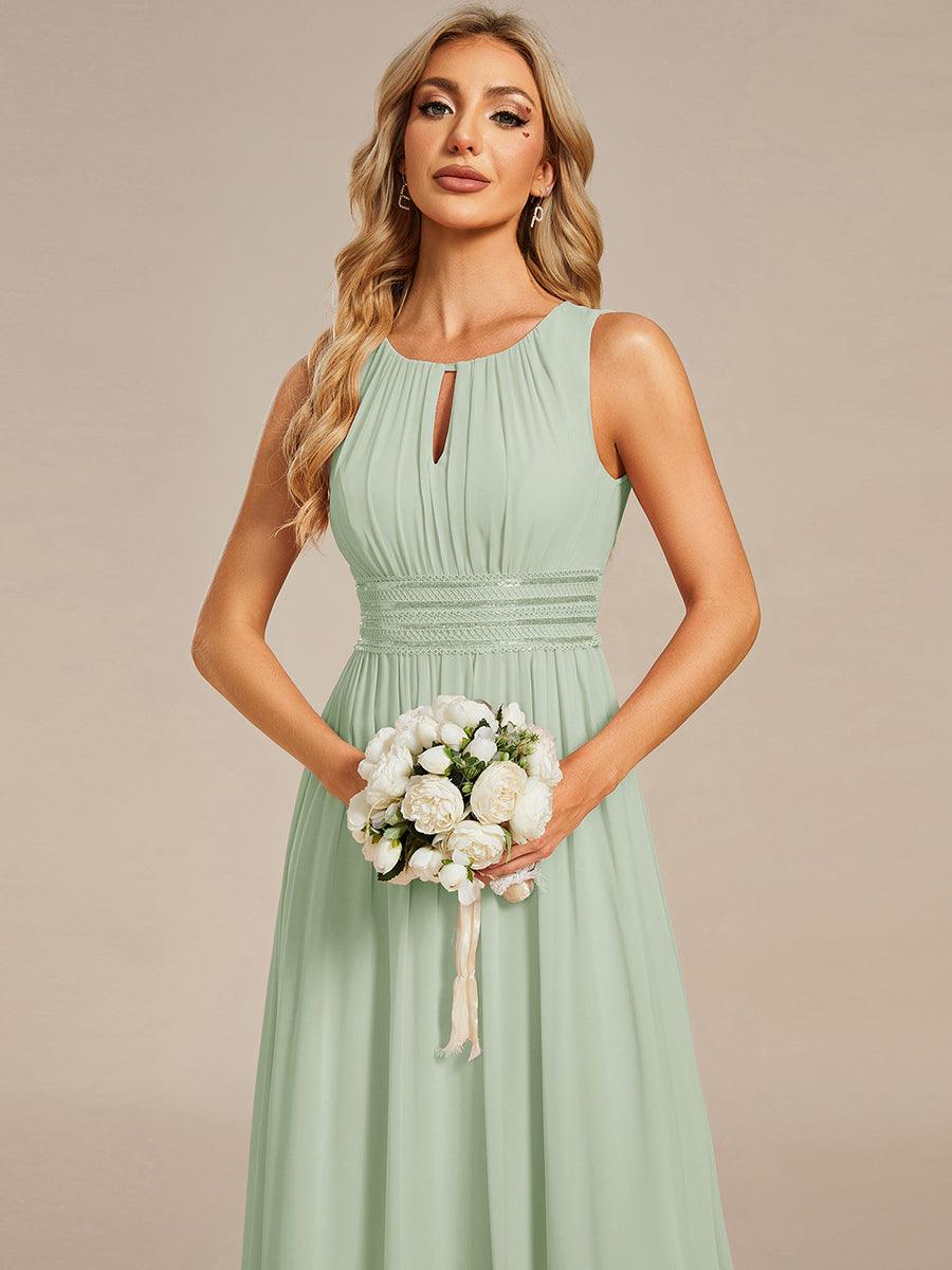Chic Floor-length Sleeveless A-Line Chiffon Bridesmaid Dress