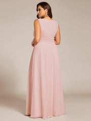 Chic Floor-length Sleeveless A-Line Chiffon Bridesmaid Dress