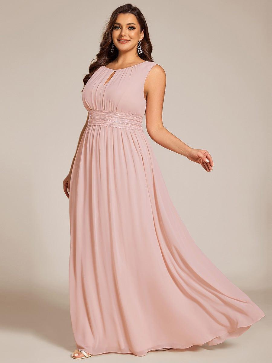 Elegant Plus Size Empire Sleeveless Chiffon Bridesmaid Dress