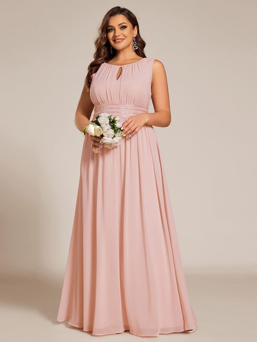 Elegant Plus Size Empire Sleeveless Chiffon Bridesmaid Dress