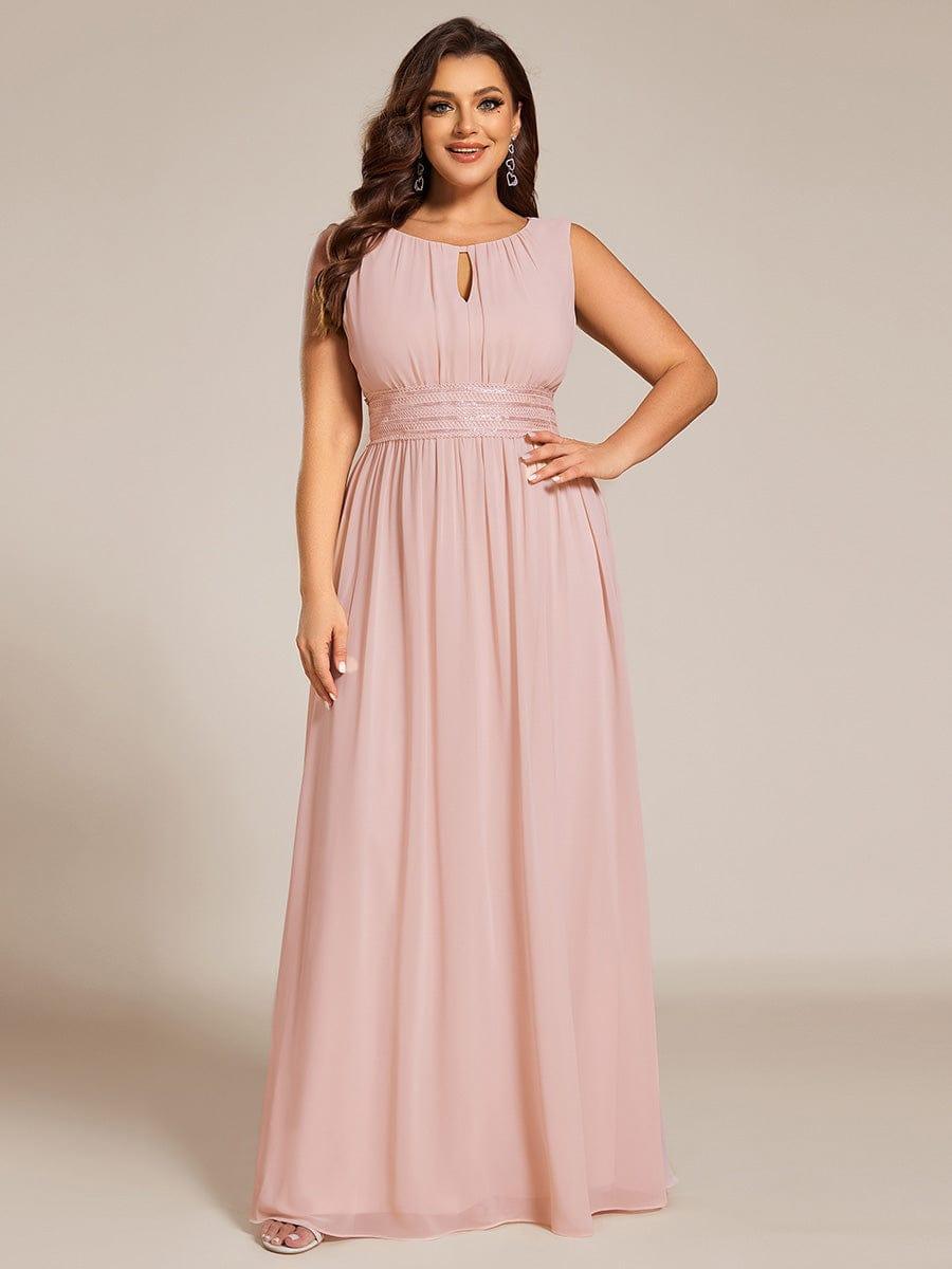 Elegant Plus Size Empire Sleeveless Chiffon Bridesmaid Dress