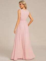 Chic Floor-length Sleeveless A-Line Chiffon Bridesmaid Dress
