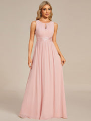 Chic Floor-length Sleeveless A-Line Chiffon Bridesmaid Dress