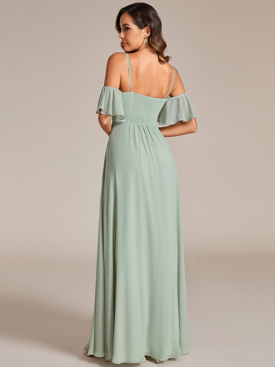 Elegant A-Line Sweetheart Chiffon Bridesmaid Dress with Spaghetti Straps