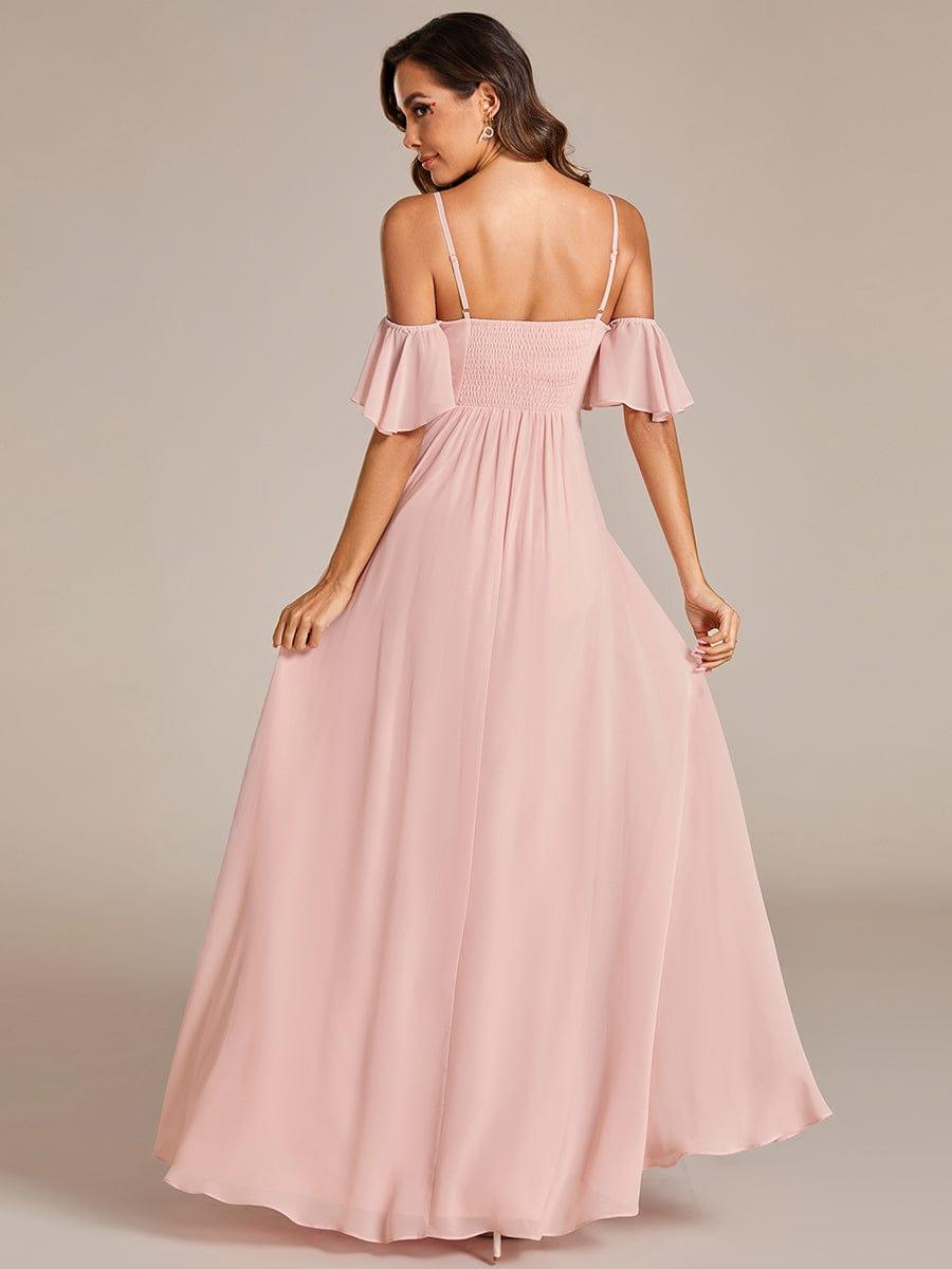 Elegant A-Line Sweetheart Chiffon Bridesmaid Dress with Spaghetti Straps