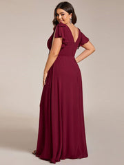 Elegant Plus Size Split Front A-Line Chiffon Bridesmaid Dress
