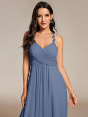 Special Pleated Chiffon A-Line Sleeveless Bridesmaid Dress