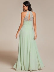 Special Pleated Chiffon A-Line Sleeveless Bridesmaid Dress