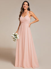 Special Pleated Chiffon A-Line Sleeveless Bridesmaid Dress