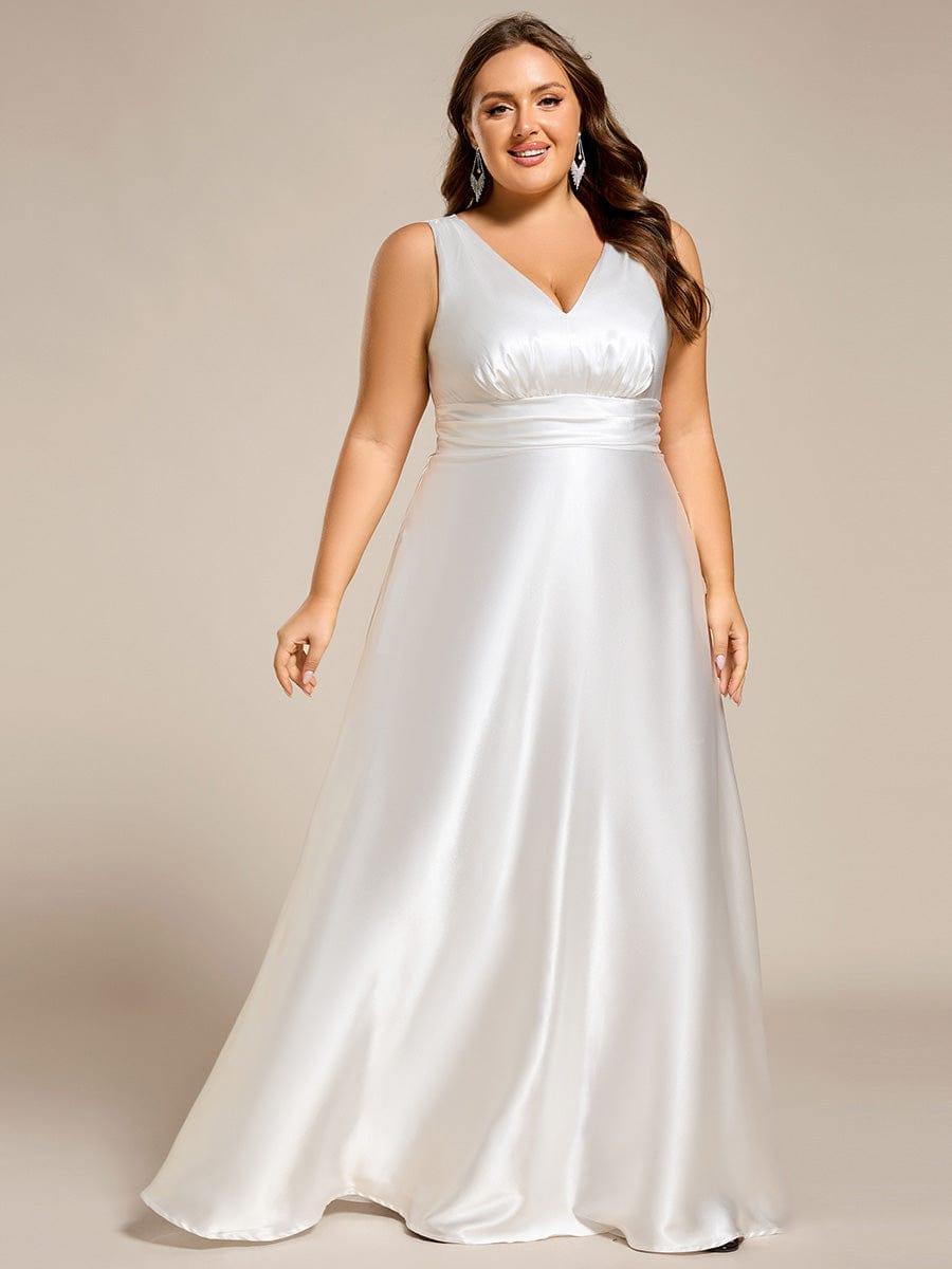 Feminine Plus Size Satin A-Line Bridesmaid Dress with Pockets
