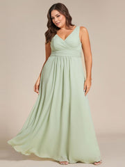 Delicate Sleeveless V-Neck A-Line Chiffon Bridesmaid Dress