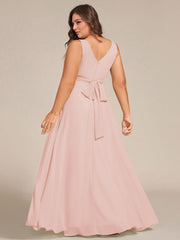 Charming Plus Size A-Line V-Neck Chiffon Bridesmaid Dress