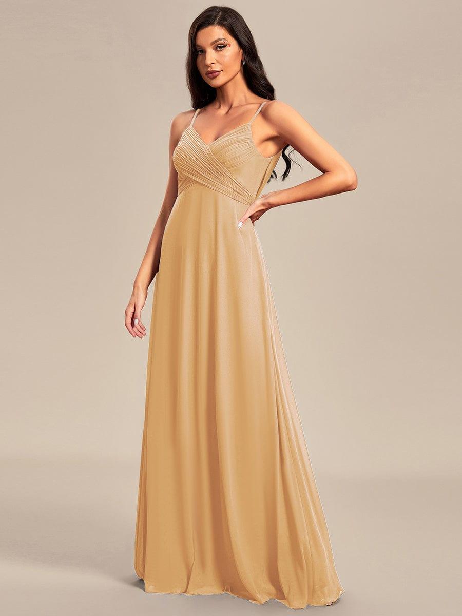 Romantic Plus Size Backless V-Neck Chiffon A-Line Dress with Spaghetti Straps
