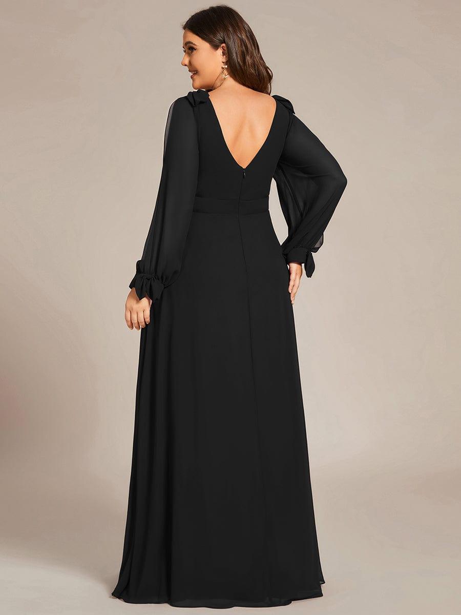 Fabulous Plus Size Long Sleeves A-Line Bridesmaid Dress with Slit