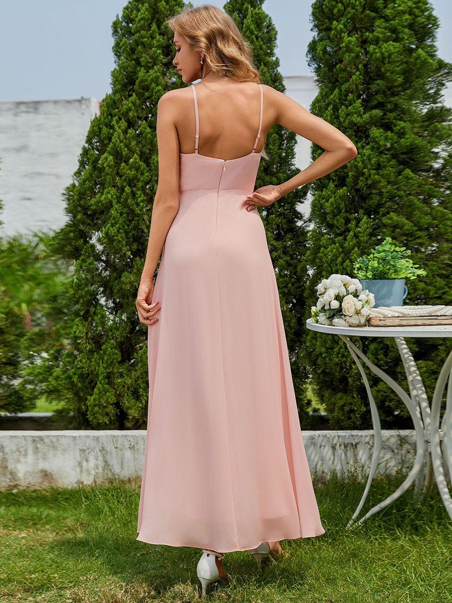 Dazzling Sleeveless Chiffon A-Line Bridesmaid Dress with Ruffles