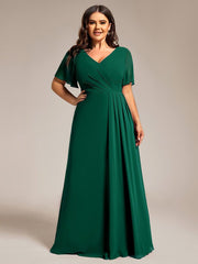 Stunning Plus Size Empire V-Neck Chiffon Bridesmaid Dress with Slit