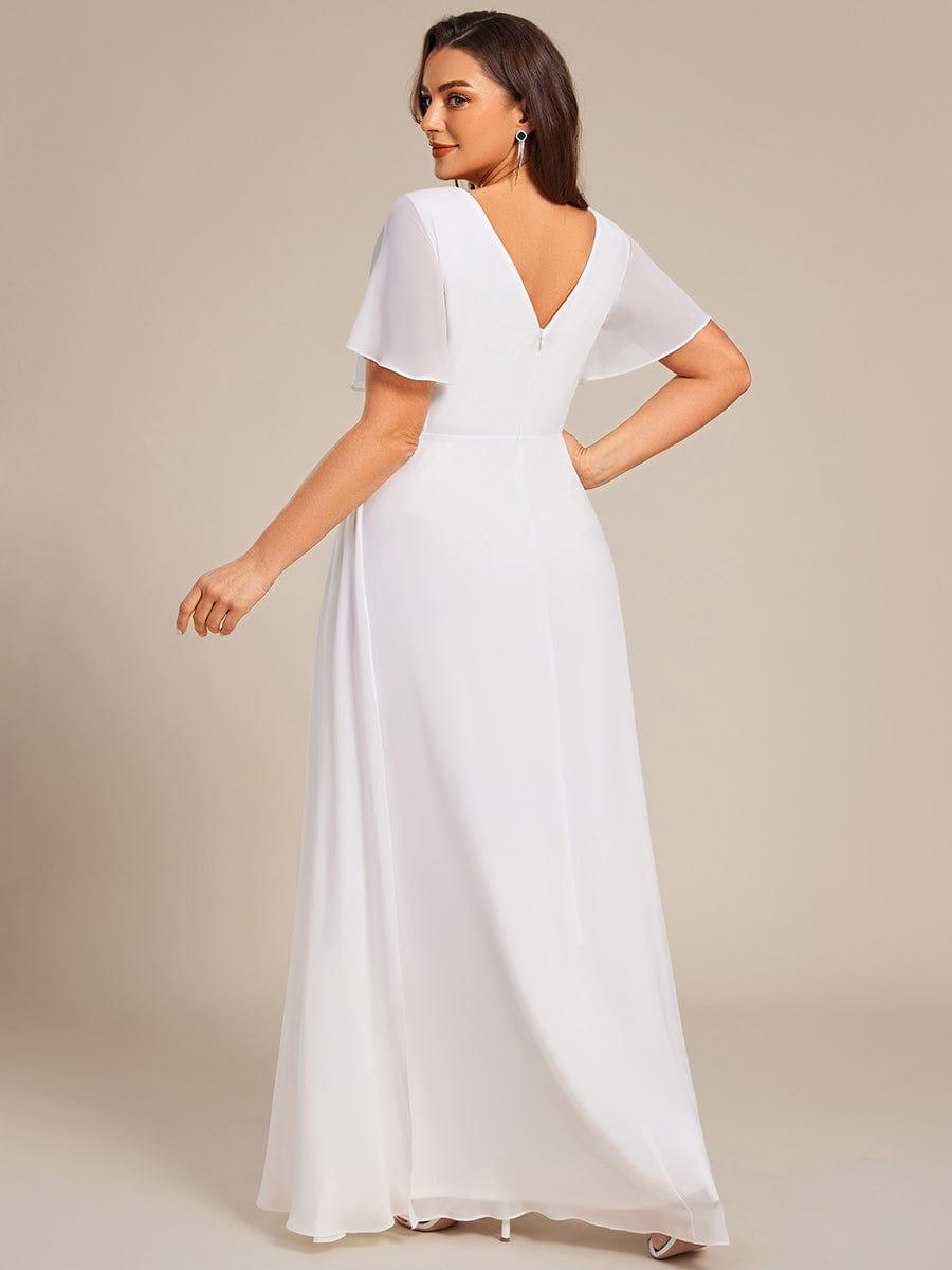 Stunning Plus Size Empire V-Neck Chiffon Bridesmaid Dress with Slit