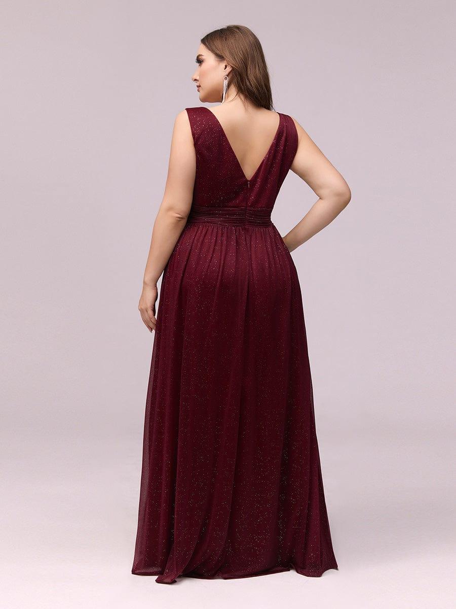 Trendy Plus Size V-Neck Floor-Length Evening Dresses