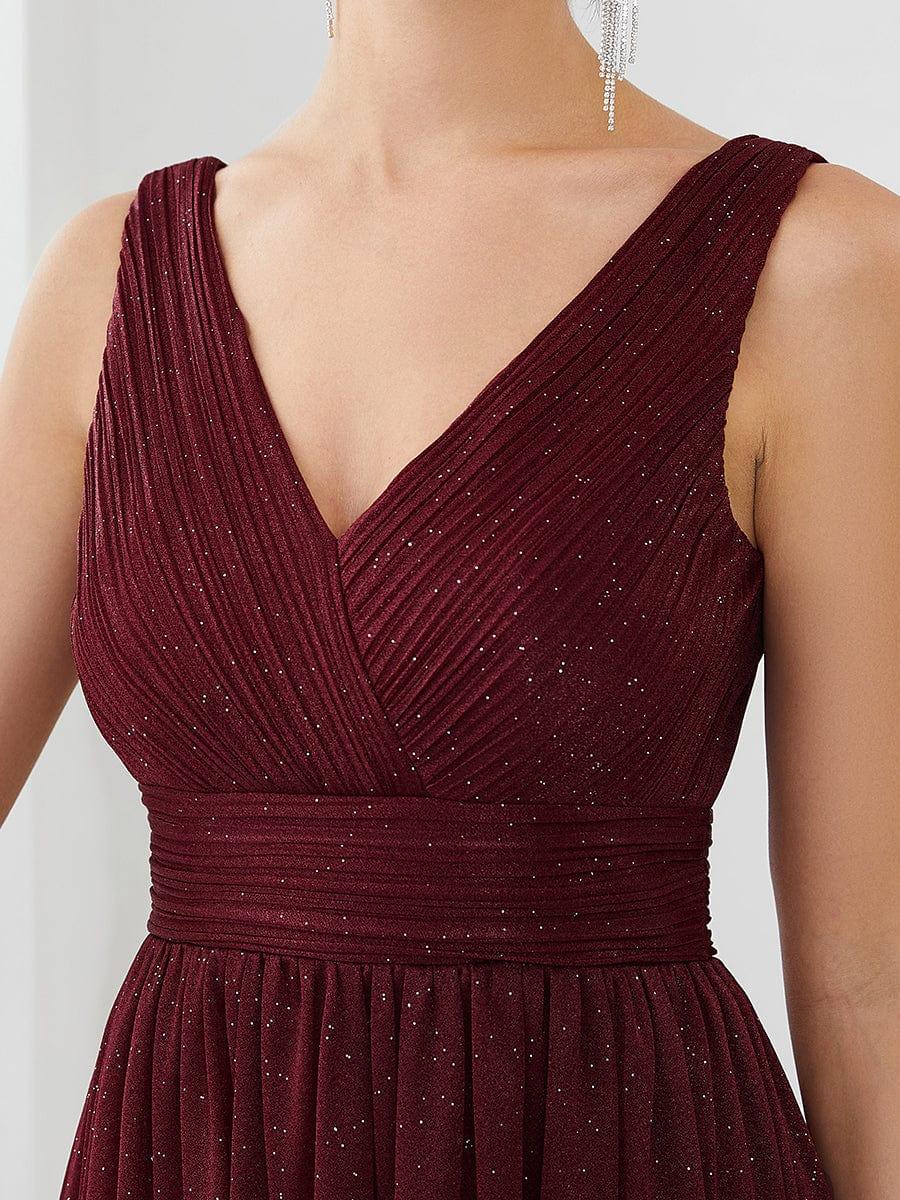 Bold V-Neck Floor-Length A-Line Tulle Evening Dresses for Party