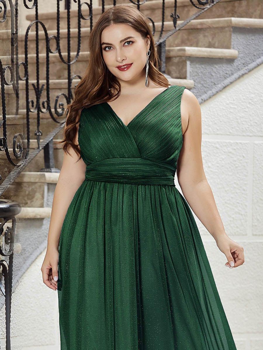 Trendy Plus Size V-Neck Floor-Length Evening Dresses