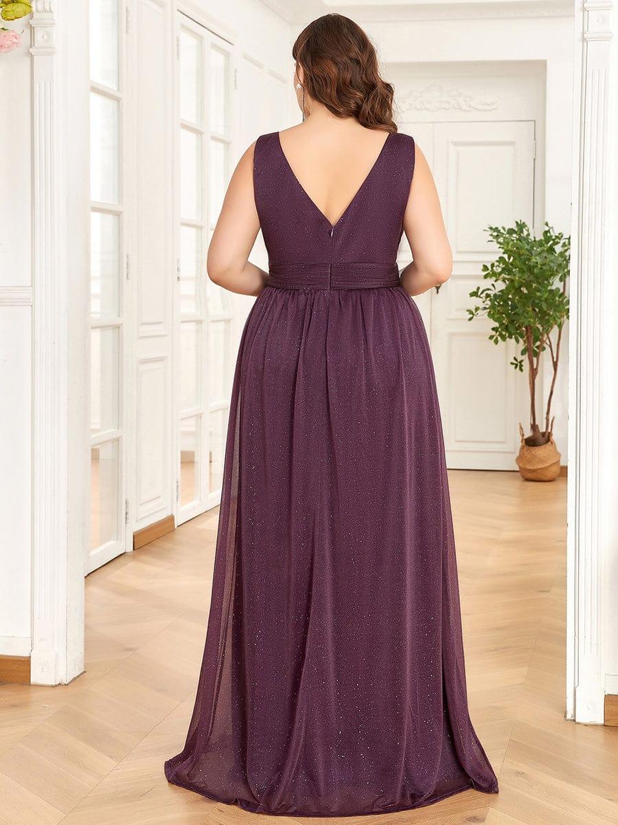 Trendy Plus Size V-Neck Floor-Length Evening Dresses