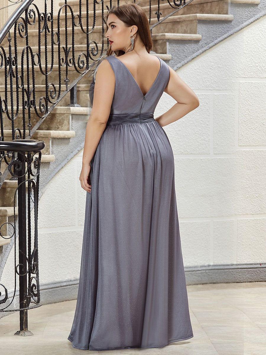 Trendy Plus Size V-Neck Floor-Length Evening Dresses