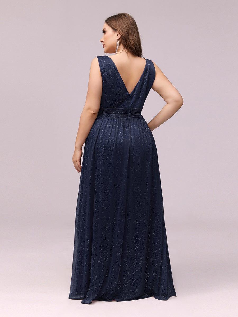 Trendy Plus Size V-Neck Floor-Length Evening Dresses