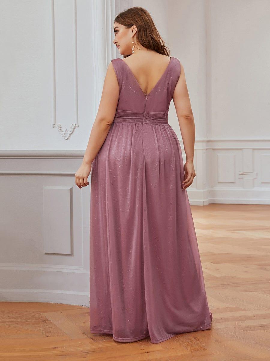 Trendy Plus Size V-Neck Floor-Length Evening Dresses