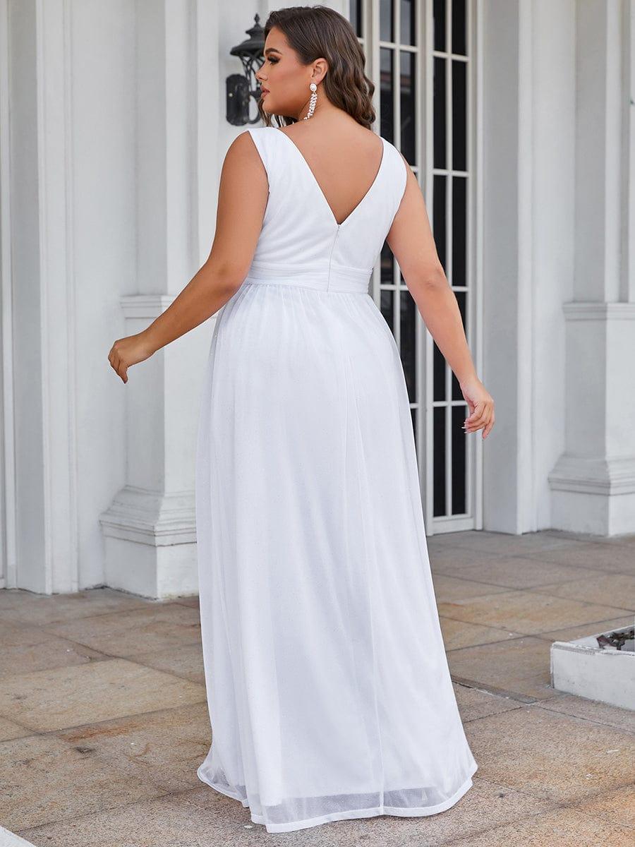 Trendy Plus Size V-Neck Floor-Length Evening Dresses