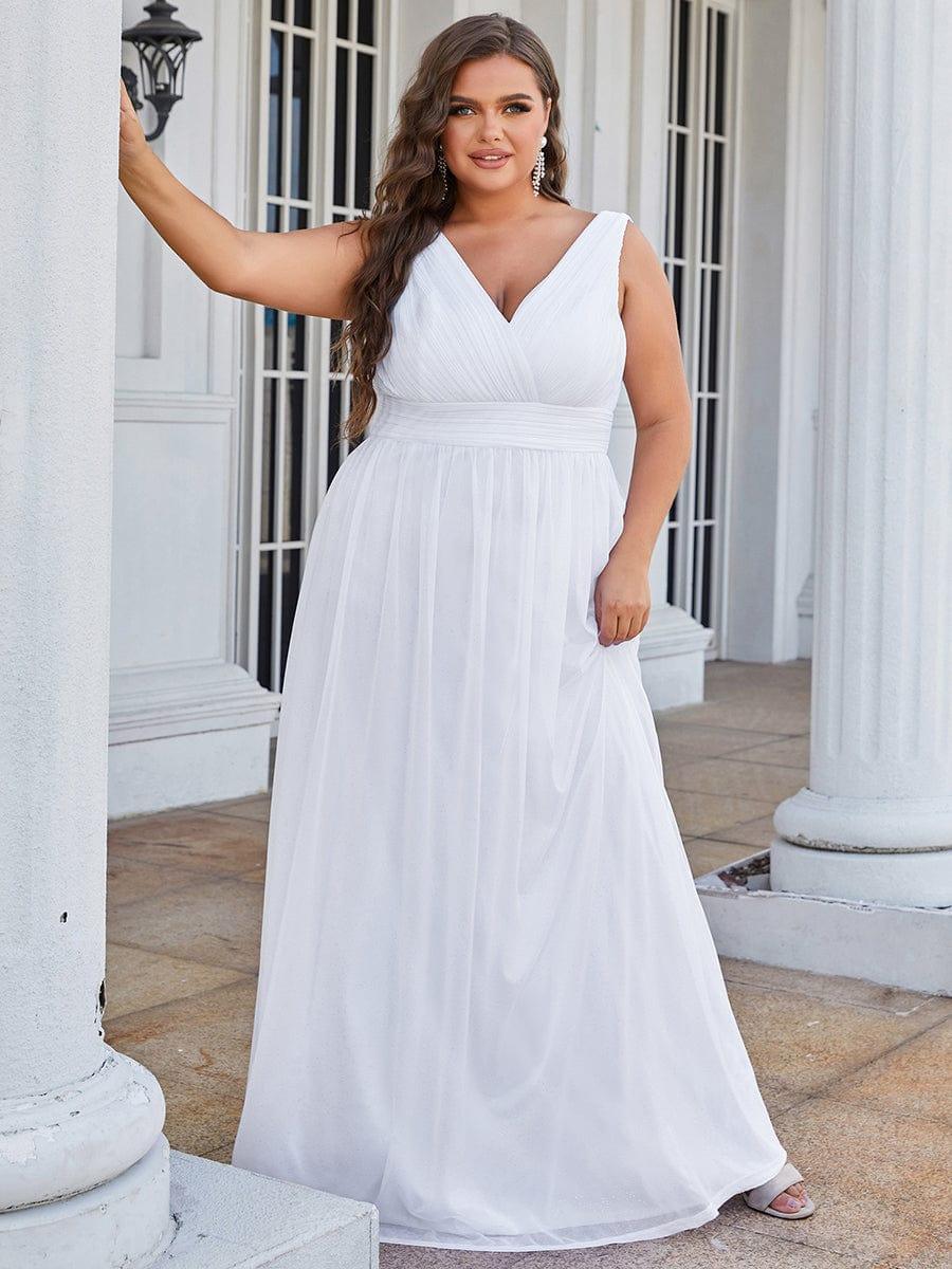 Trendy Plus Size V-Neck Floor-Length Evening Dresses