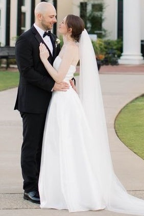 Elegant Strapless A-Line Satin Floor-Length Wedding Dresses