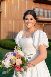 Glamorous Strapless A-Line Long Wedding Dresses with Detachable Sleeves