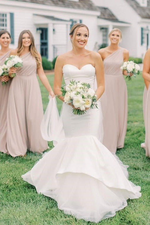 Gorgeous Sweetheart Mermaid Satin Tulle Wedding Dresses