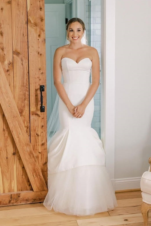 Gorgeous Sweetheart Mermaid Satin Tulle Wedding Dresses
