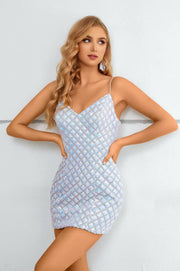 Mermaid Spaghetti Straps V-Neck Short Homecoming Dresses