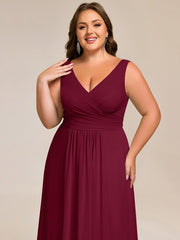 Delicate Sleeveless V-Neck A-Line Chiffon Bridesmaid Dress